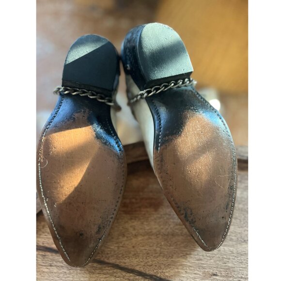 Very Rare, Vintage Code West White Leather Cowboy Boots, Size 8 - Picture 8 of 10